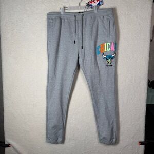 NBA Chicago Bulls Mens XXL Sweatpants Neon Loungewear‎ Sportswear NWT